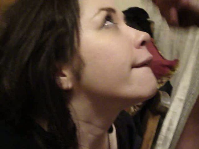 Young teen gets her face cum covered